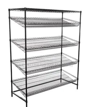 Slope Bread Display Rack/Slap Bread Shelves (Black/Stainles)