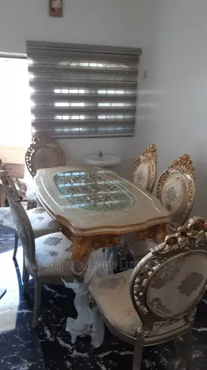 Luxury Marble 6 Seater Dining Table Set