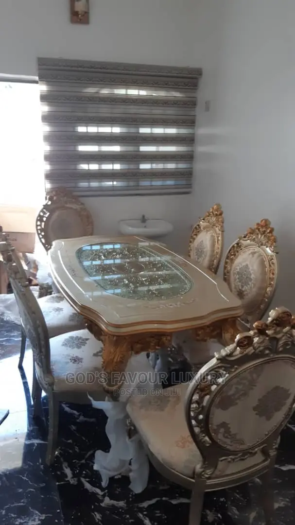 Luxury Marble 6 Seater Dining Table Set