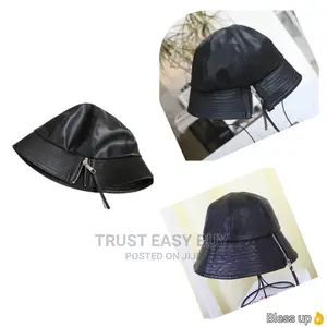 Original Plan Leather Zipper Bucket Hat