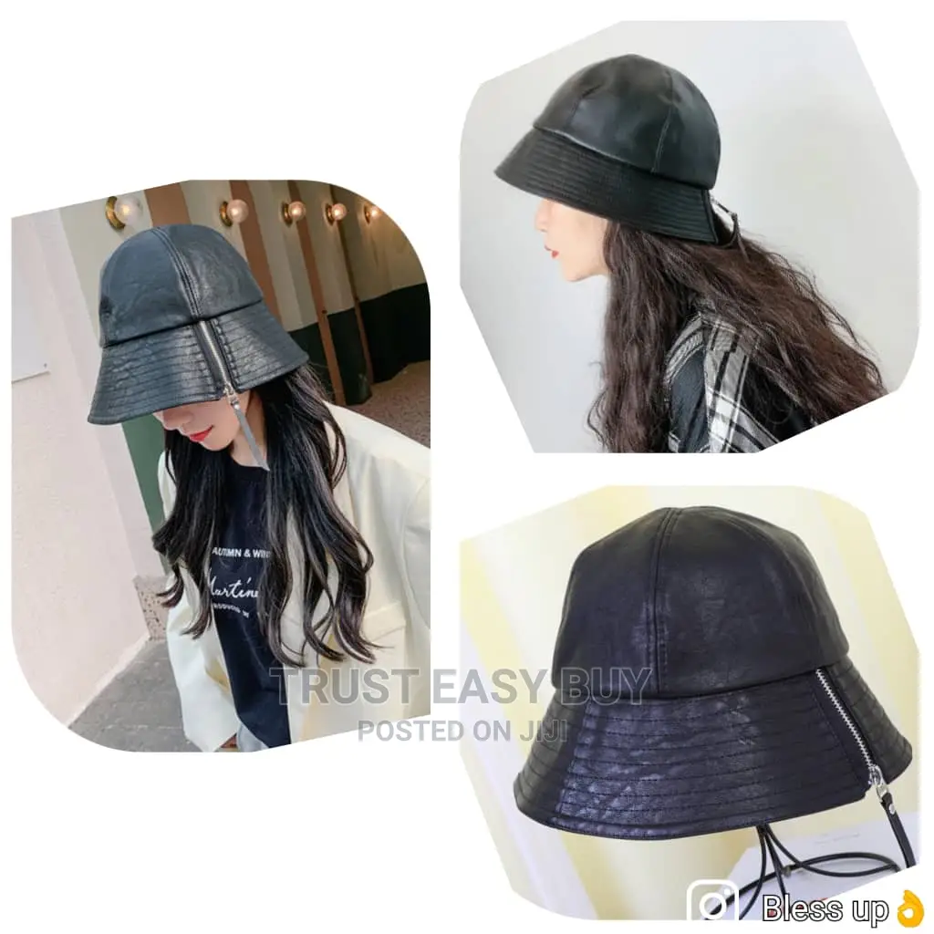 Original Plan Leather Zipper Bucket Hat