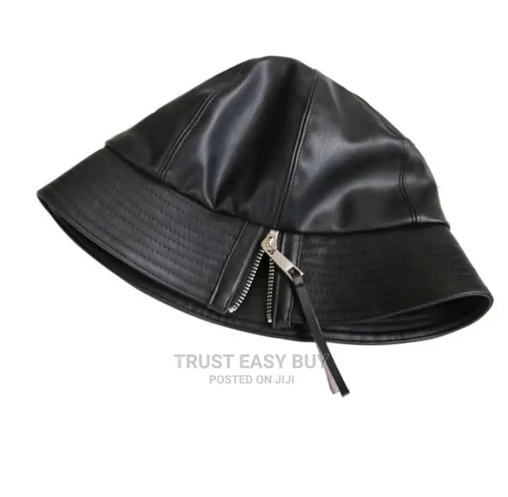 Original Plan Leather Zipper Bucket Hat