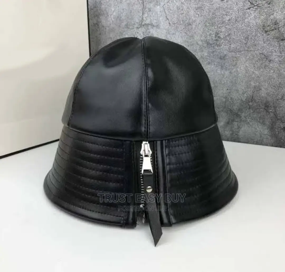 Original Plan Leather Zipper Bucket Hat