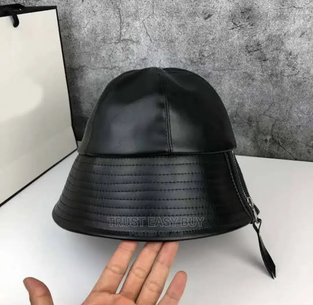 Original Plan Leather Zipper Bucket Hat