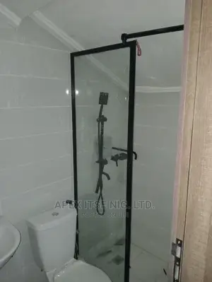 Framed Black Glass Cubicle