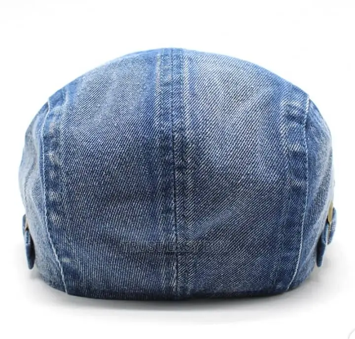 Vintage Flat Denim Caps Black