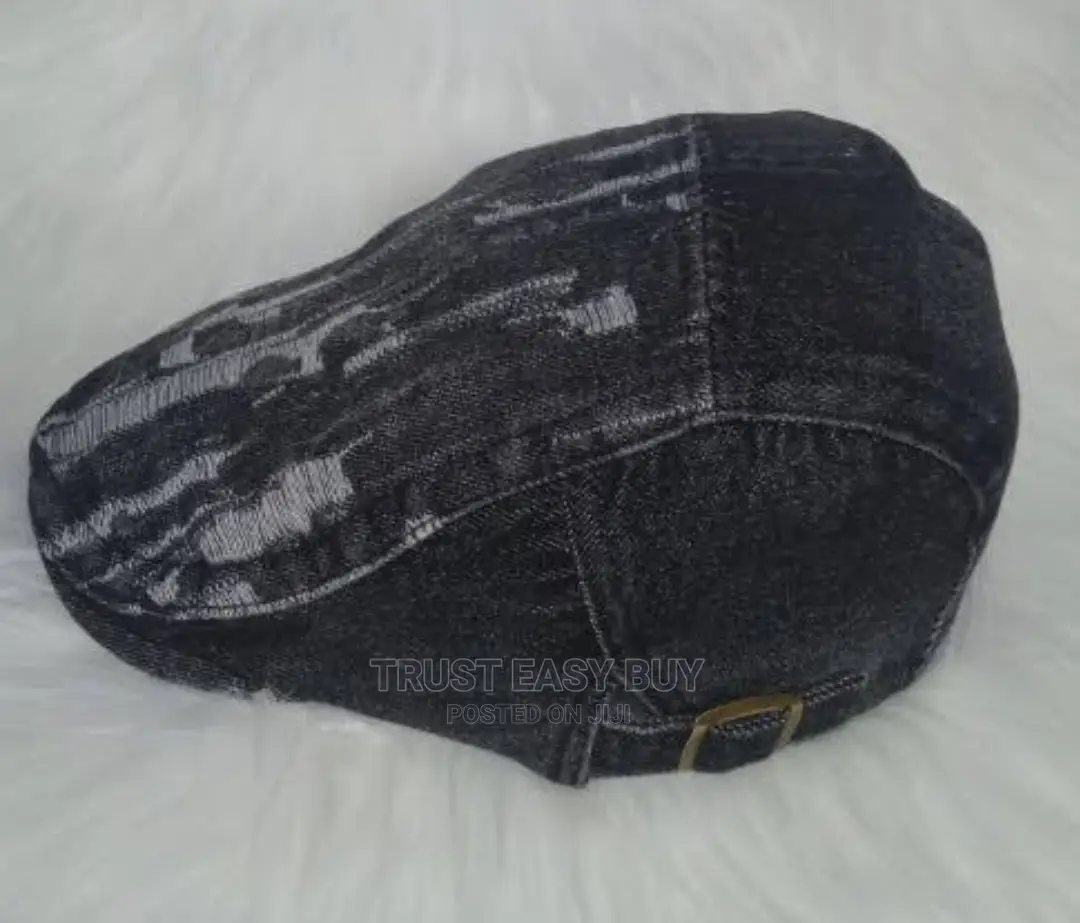 Vintage Flat Denim Caps Black