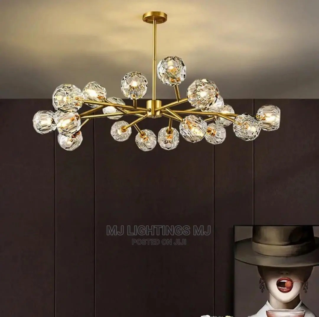 Nordic Chandelier Crystal All Corpper Light Luxury Lamp.
