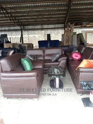 Luxury 7 Seater Living Room Leather Fabric Sofa Chair.