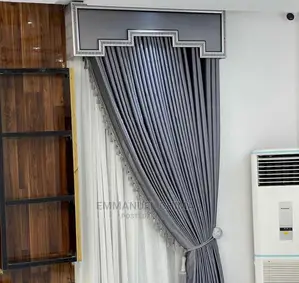 Gray Curtain With Board Design