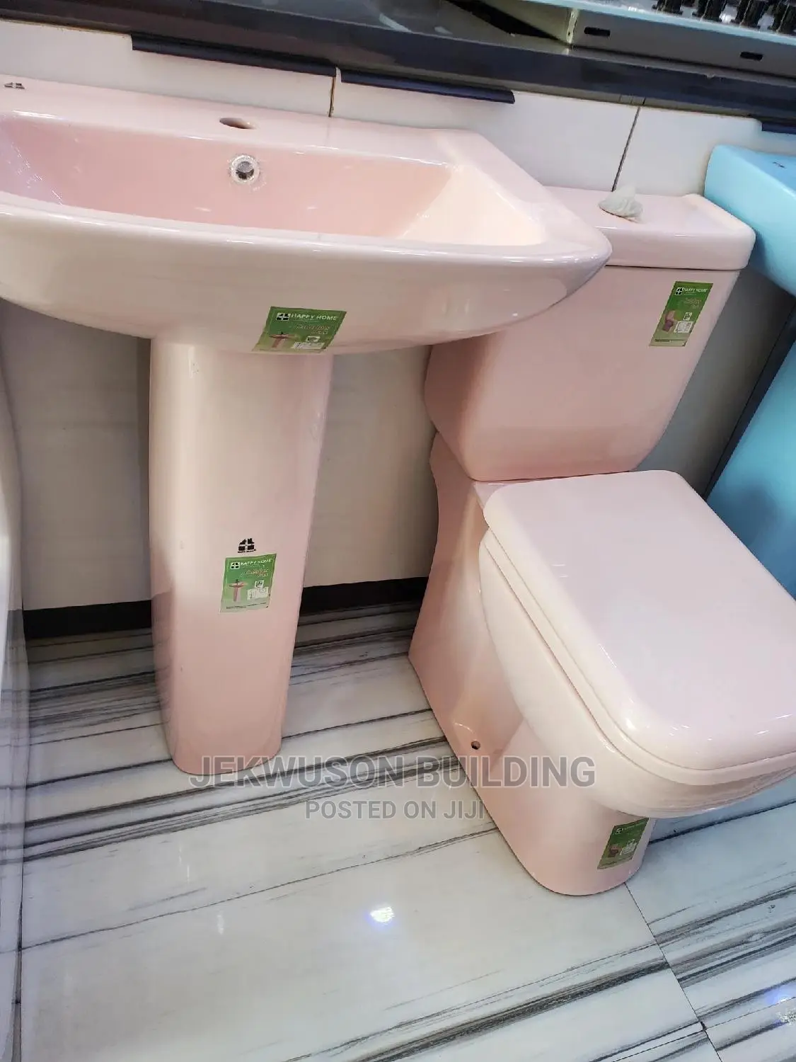 Pink Wc Set Square Shape