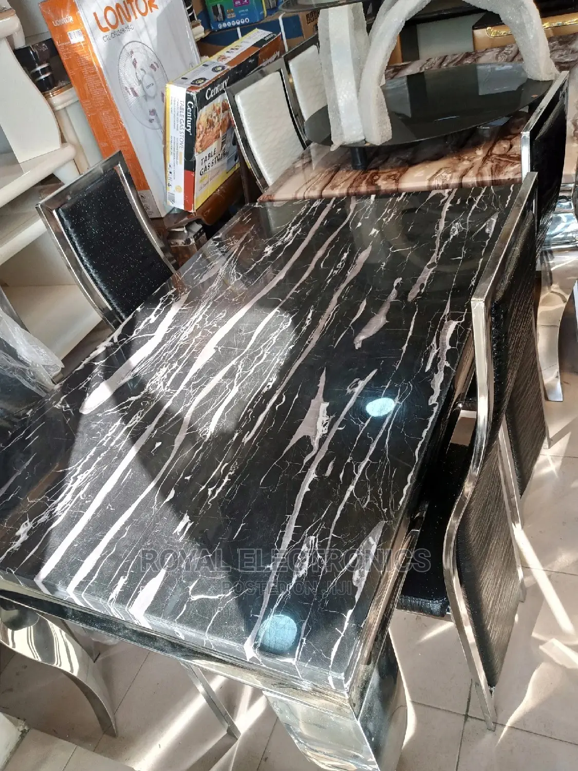 Just Released 4 Chairs Modern Marble Top Dining Sets