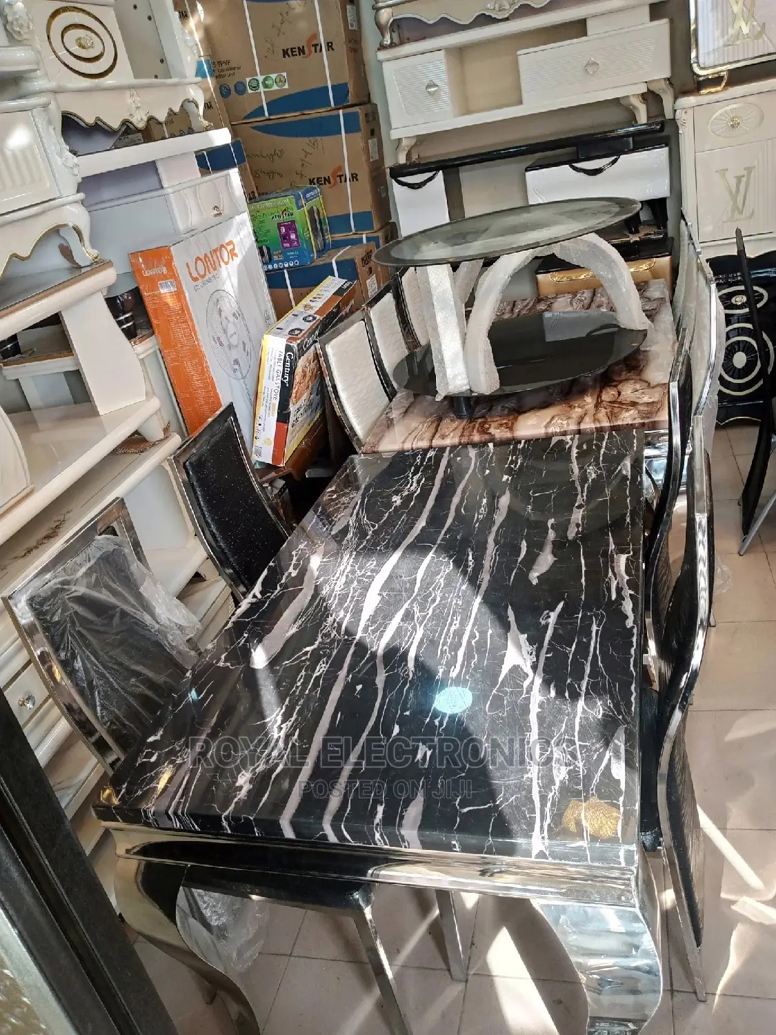 Just Released 4 Chairs Modern Marble Top Dining Sets