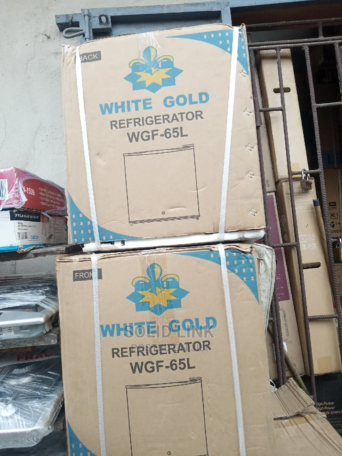 White Gold Bedside Refrigerator 65L