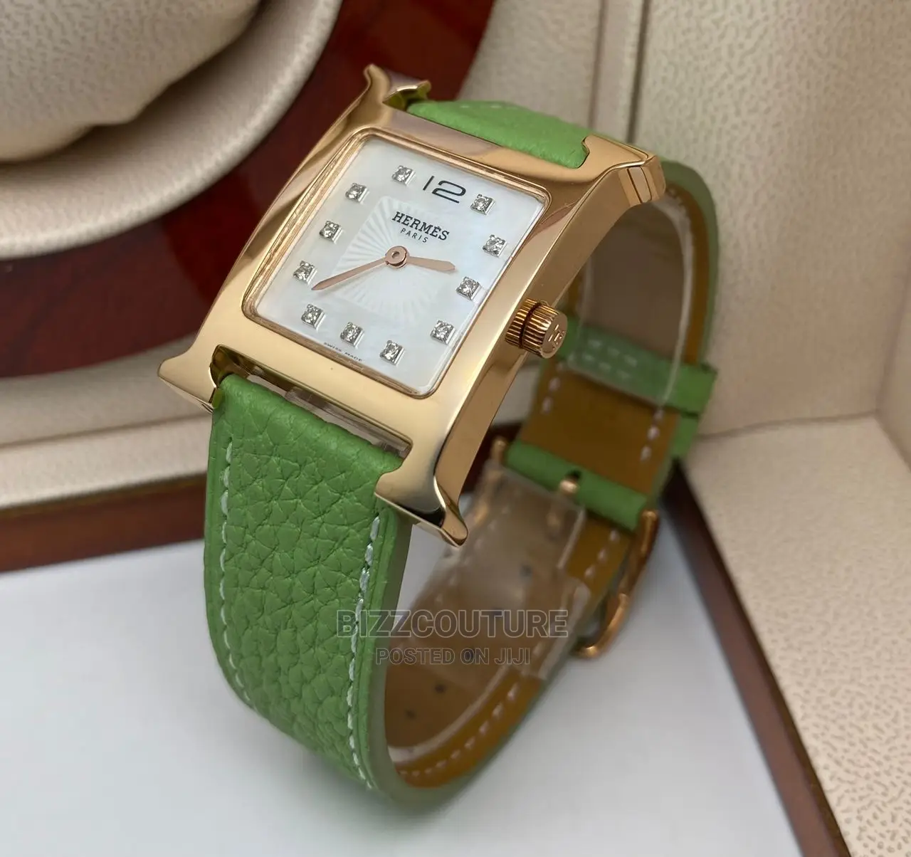 Original HERMES Leather Strap Watch Available in Store