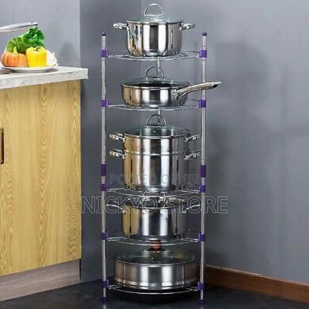 5-Layer Storage Holders Stable Kitchen Racks for Pot Stand