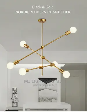 Nordic Pendant Lamp Iron Gold LED Modern Indoor Lighting.