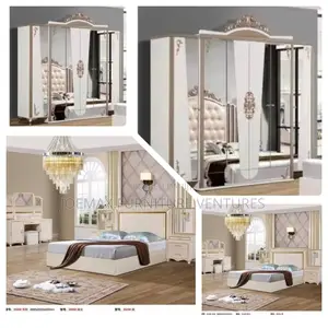 Royal 6x7 Bed Complete Set With Wardrobe and Dressing Mirror