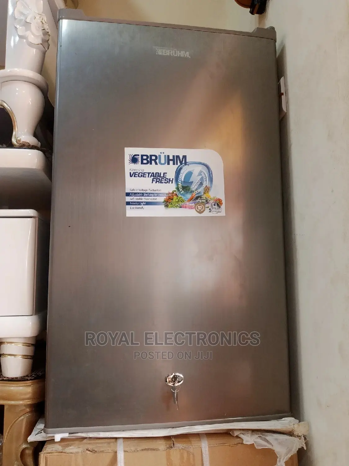 Authentic BRUHM Single Door Refrigerator (Silver)
