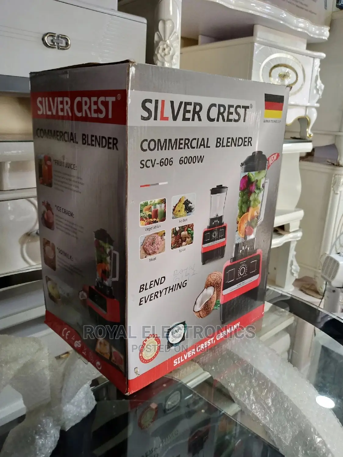 Unique Design Silver Crest 6000W Commerical Blender