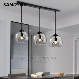 Glass LED Ceiling Chandelier Black Pendant Light.