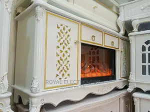 Trendy Design Royal Tv Stand+Drawers And Electric Fireworks