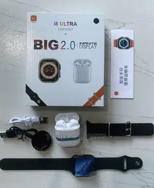 I8 Ultra Smartwatch + Earpod + Dual Straps - Series 8