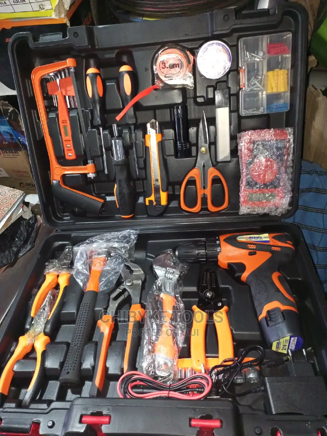 Tools Kit With Cordless Drill