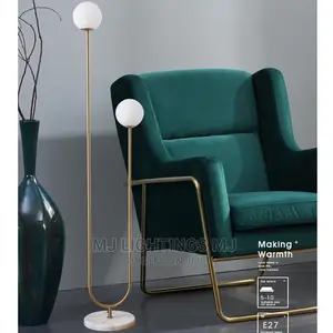 Double Glass Ball Floor Lamps E27 Standing Light