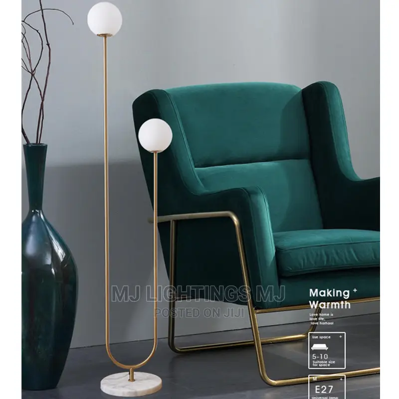 Double Glass Ball Floor Lamps E27 Standing Light
