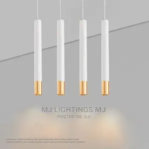 Long Tube Brushed Finish With Round Chassis Pendant Lamp.