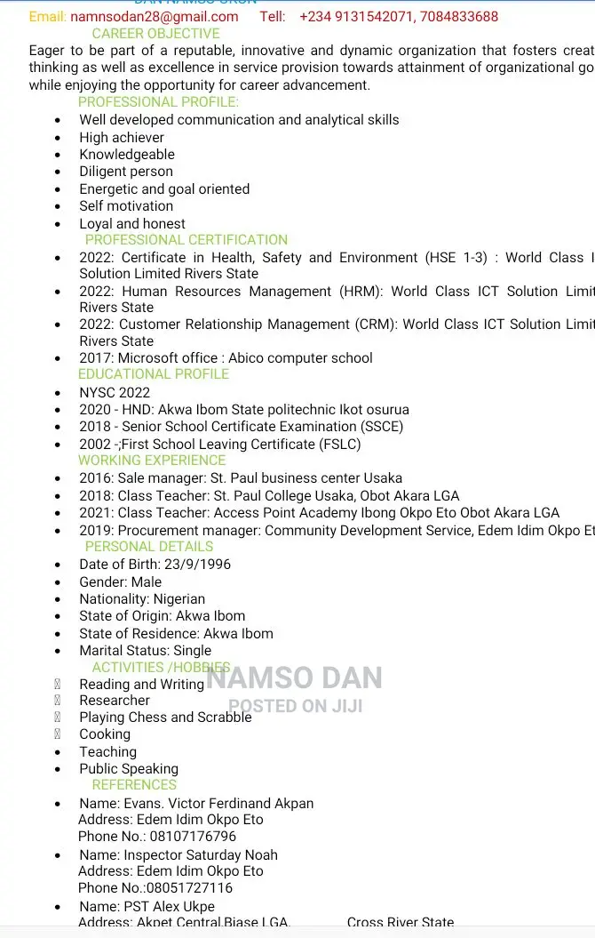 Clerical Administrative CV