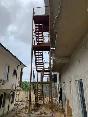 External Metal Staircases With Handrails