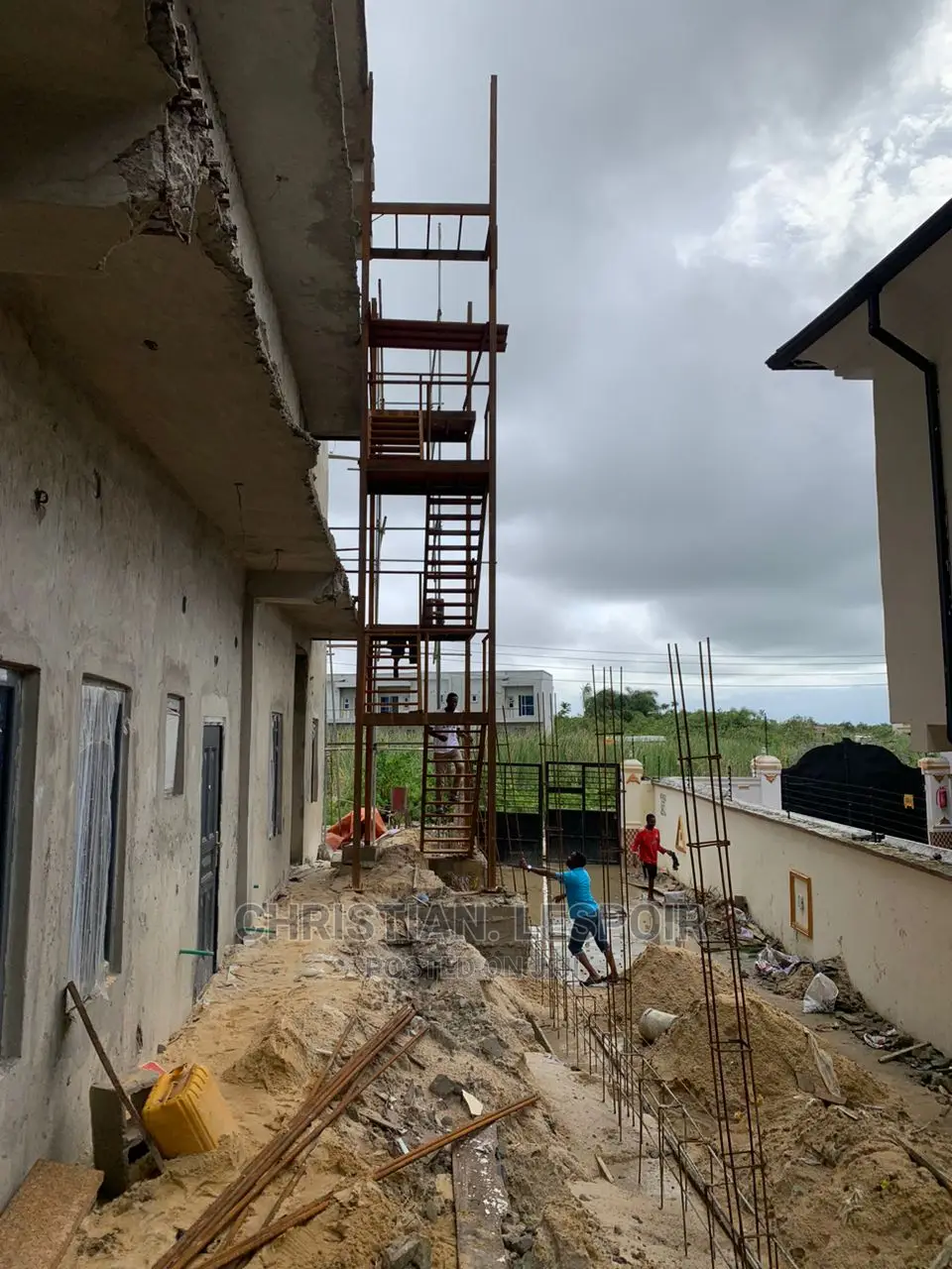 External Metal Staircases With Handrails
