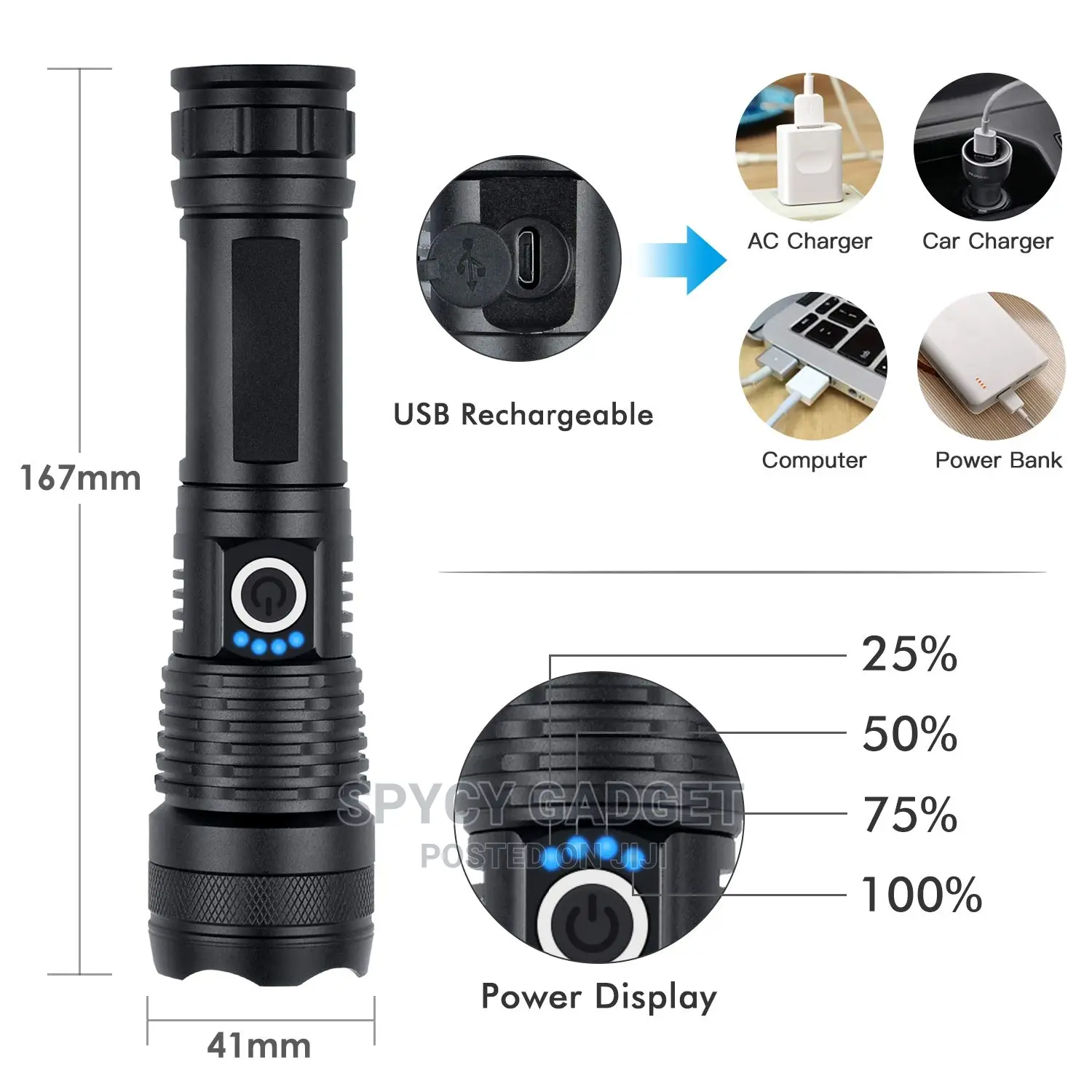 P-50 Strong Rechargeable LED Flashlight