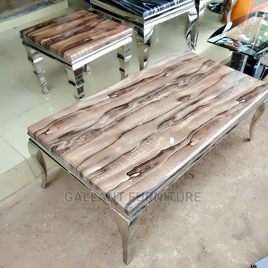 Quality Luxury Marble Center Table With Side Stools