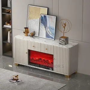 Television Stand With Fire Flamed Lights