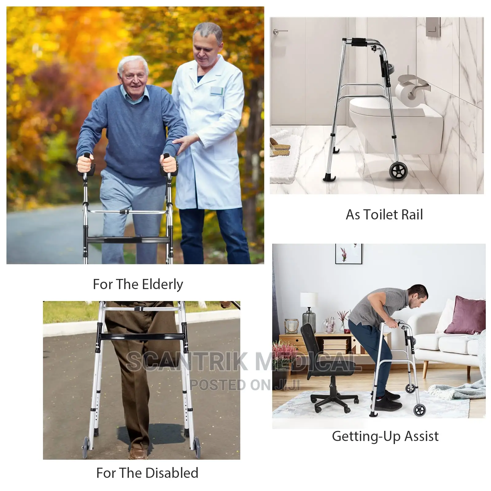 Foldable Standard Walker With Wheels