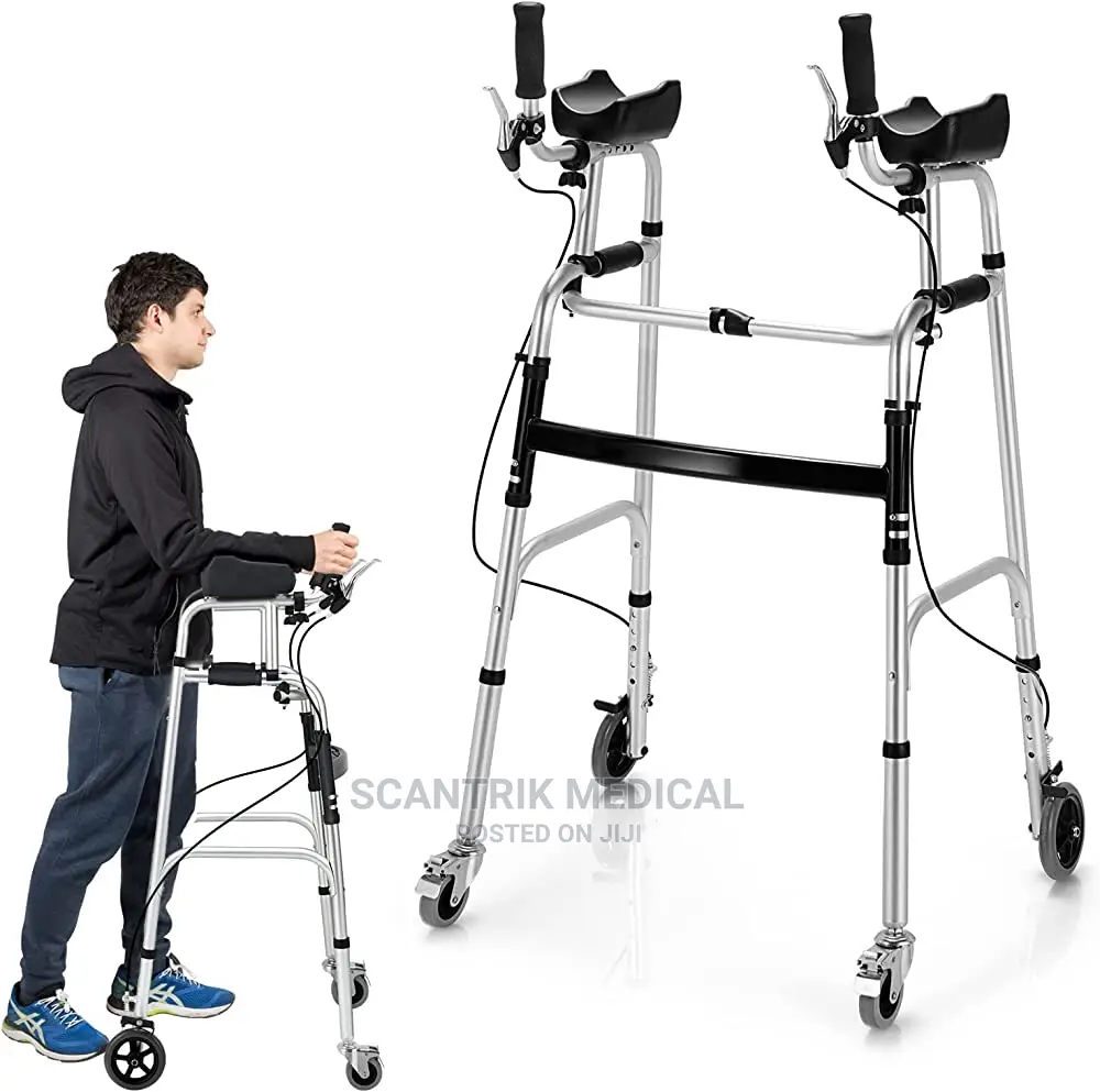 Portable Foldable Standard Walker With Wheels