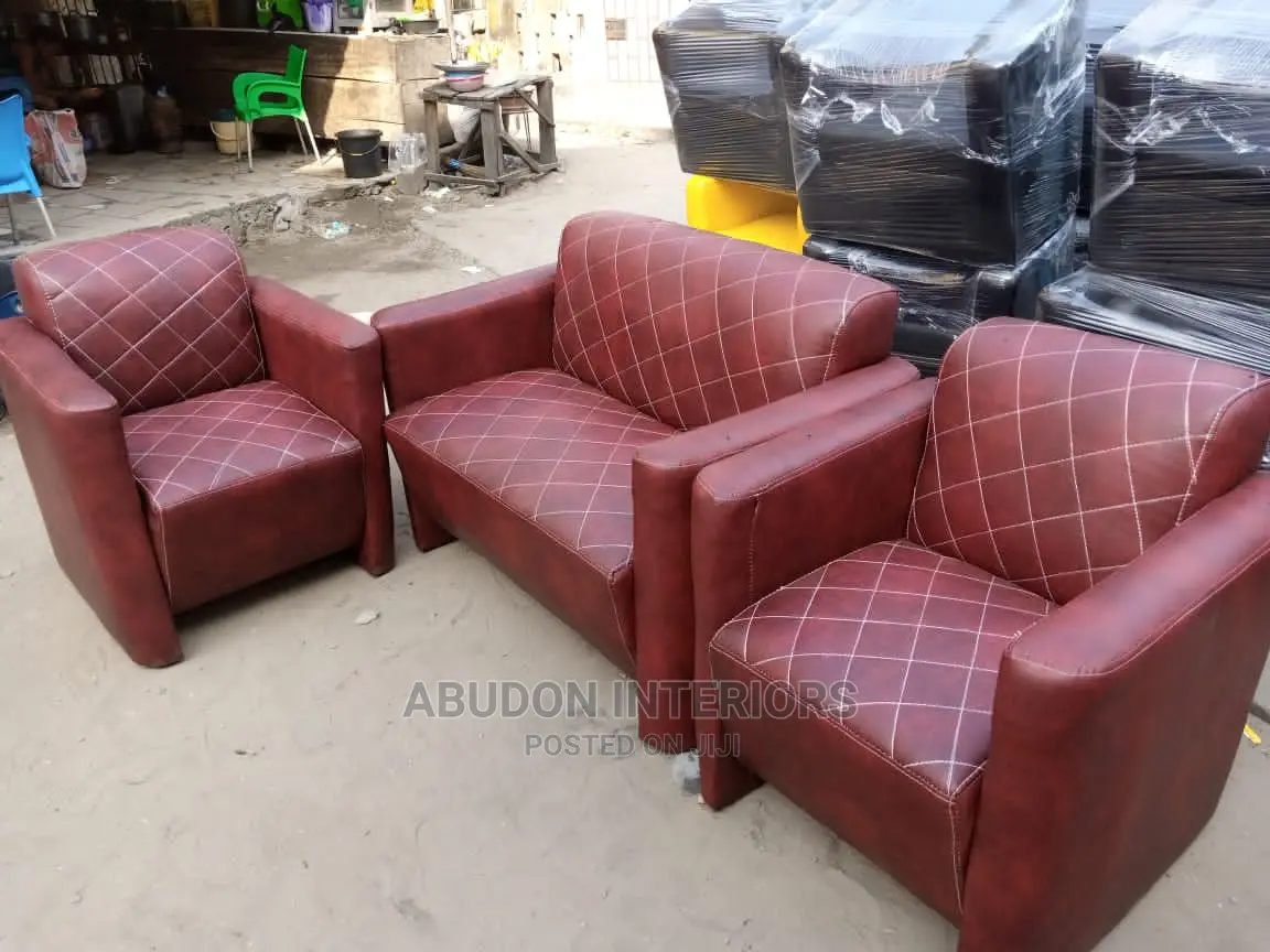 Wine Color Leather Sofa