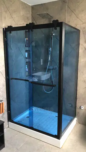 120by90 Black Executive Shower Cubicle 8mm Tampered Glass