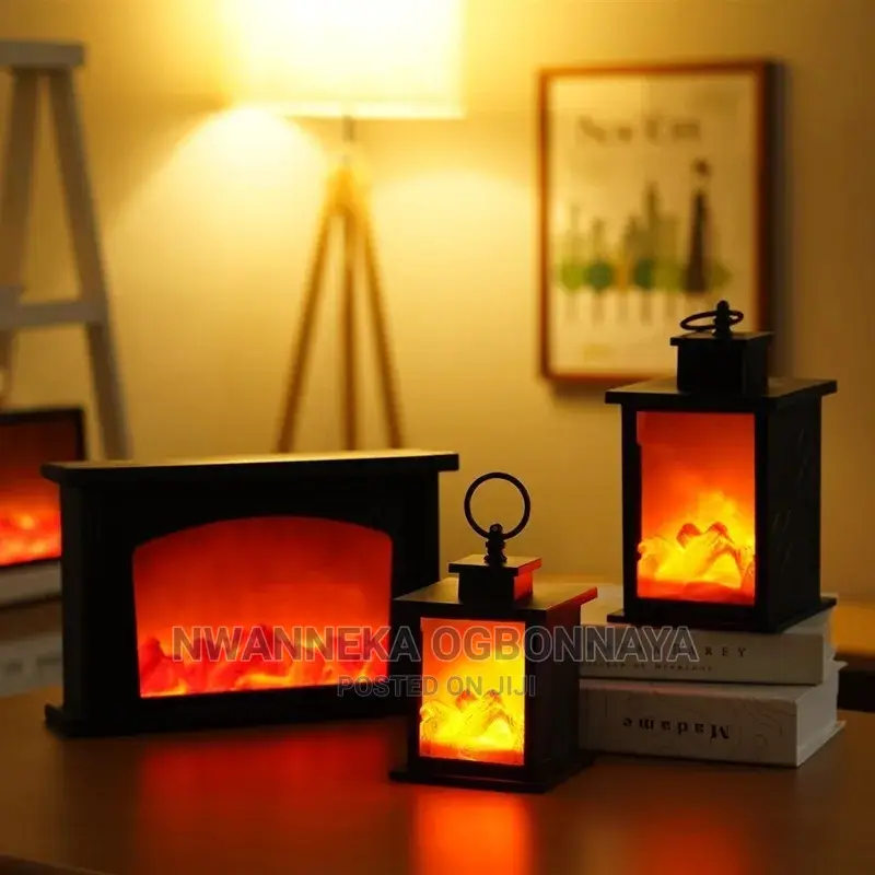 LED Flame Lantern Lamp Simulation Flame Fireplace
