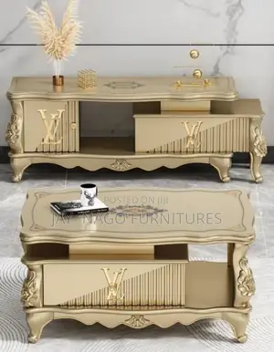 Royal Golden Tv Stand and Center Table