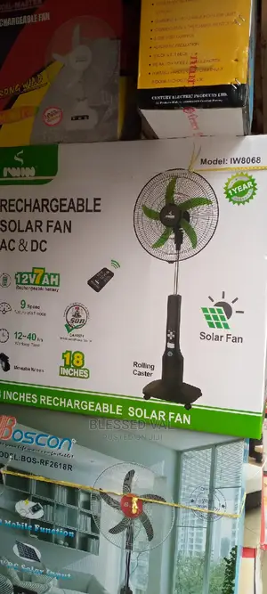 18 Inches Rechargeable Solar Fan Ac/Dc