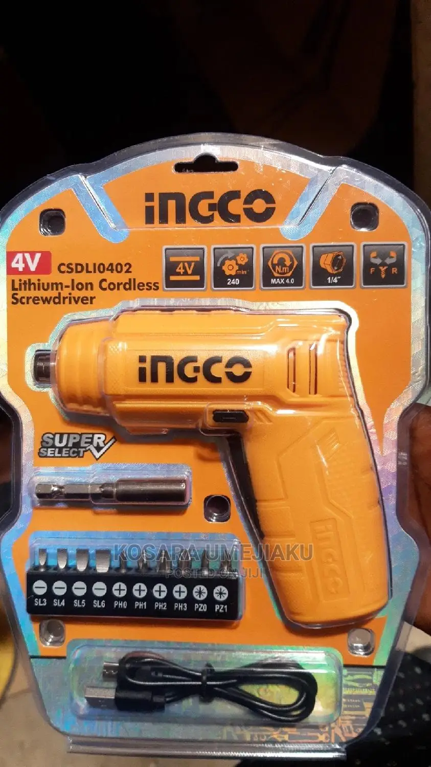 Ingco Cordless 4v Screwdriver