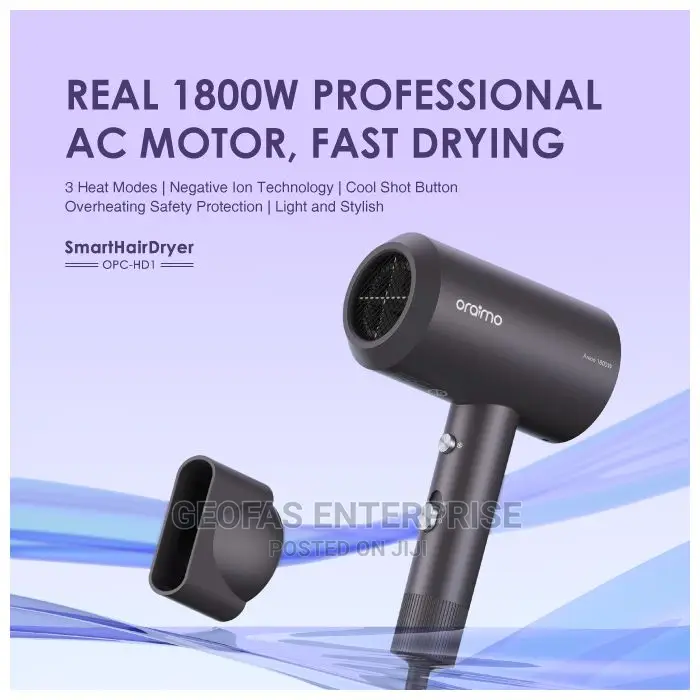 Oraimo 1800 3 Heart Modes Smart Hair Dryer