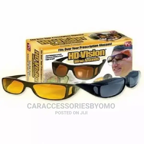 Hd Vision Day Night Wrap Arounds Glasses - 2pc