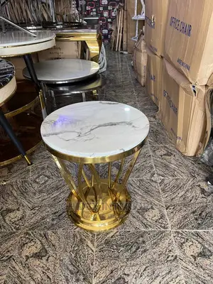 Quality Marble Side Gold Stool