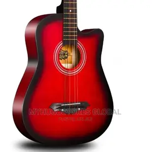 Acoustic Box Guitar With Bag and Strap -Red