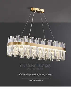 Nordic Round LED Living Room Crystal Chandelier Light.